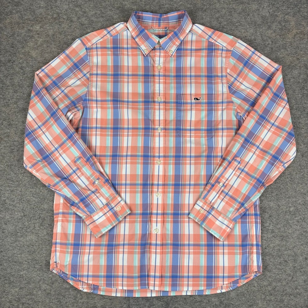 Vineyard Vines On The Go Performance Button Down Shirt Long Sleeve Mens Medium M